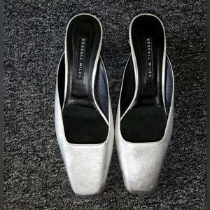 Leather silver shoes